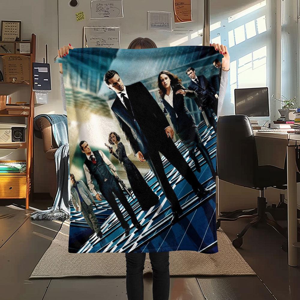 Inception Printed Flannel Blanket, soft throw for bedroom sofa, washable, fan merchandise, great gift.