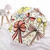1pc Bow Pattern Automatic Folding Umbrella - 8-Rib Iron Frame, Windproof, Portable Sunshade with Plastic Handle for Travel & Outdoor Activit