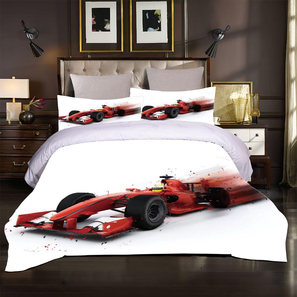 Bettwäsche-Set 200X220 Rennwagen 3D Bettbezug, 3-teilig Schlafzimmerdekoration Bettwäsche Einzel Doppel King Teenager Kinder Erwachsenenzimmer