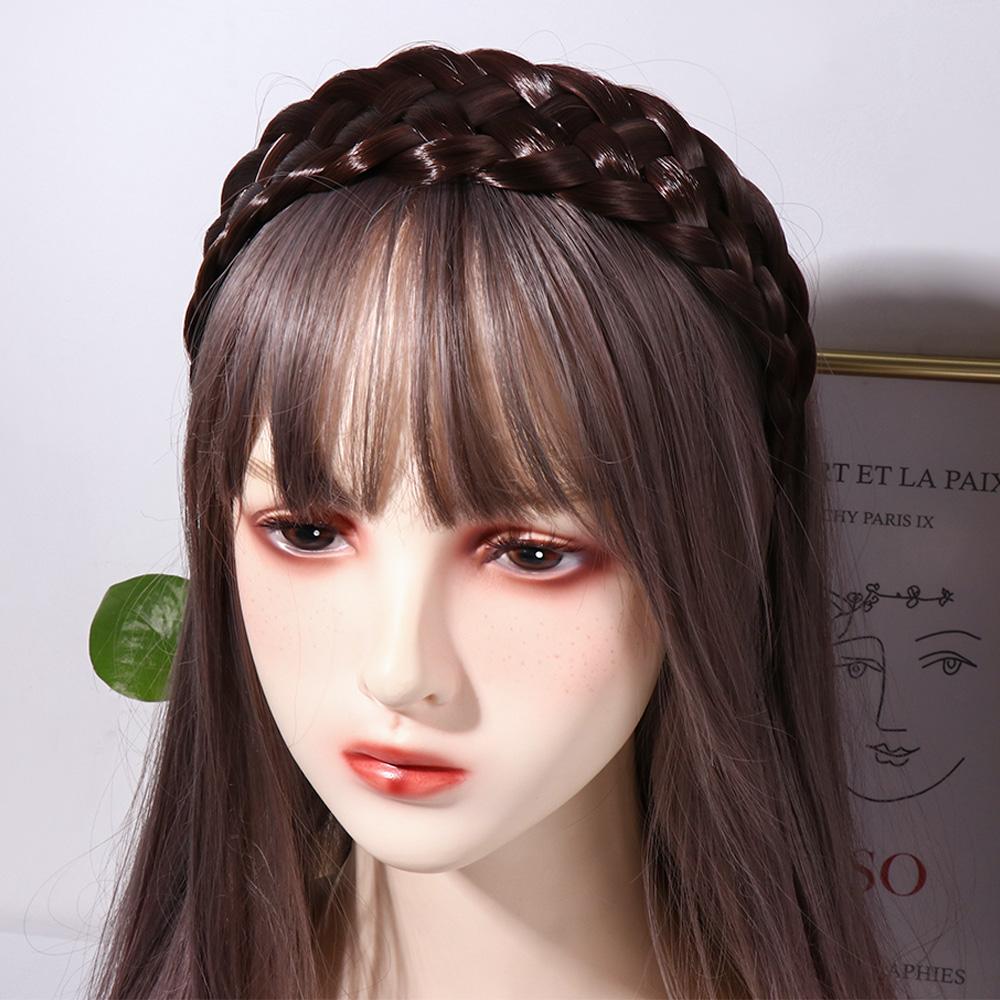 Braid High Cranial Top Artifact Korean Style Headwear Wig Headband Wide Hair Hoop Female Hairbands