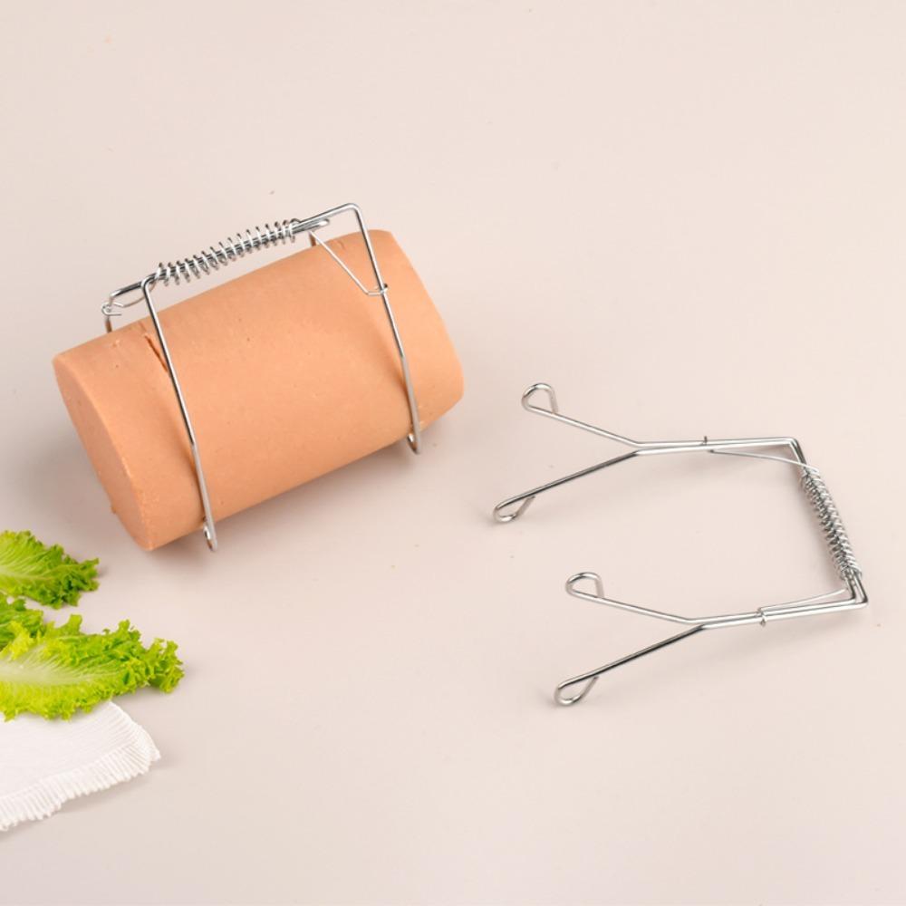 10 Pieces Heavy Duty Stainless Steel Leafy Vegetable Clamp Rust-proof Rotisserie Clip  Baking