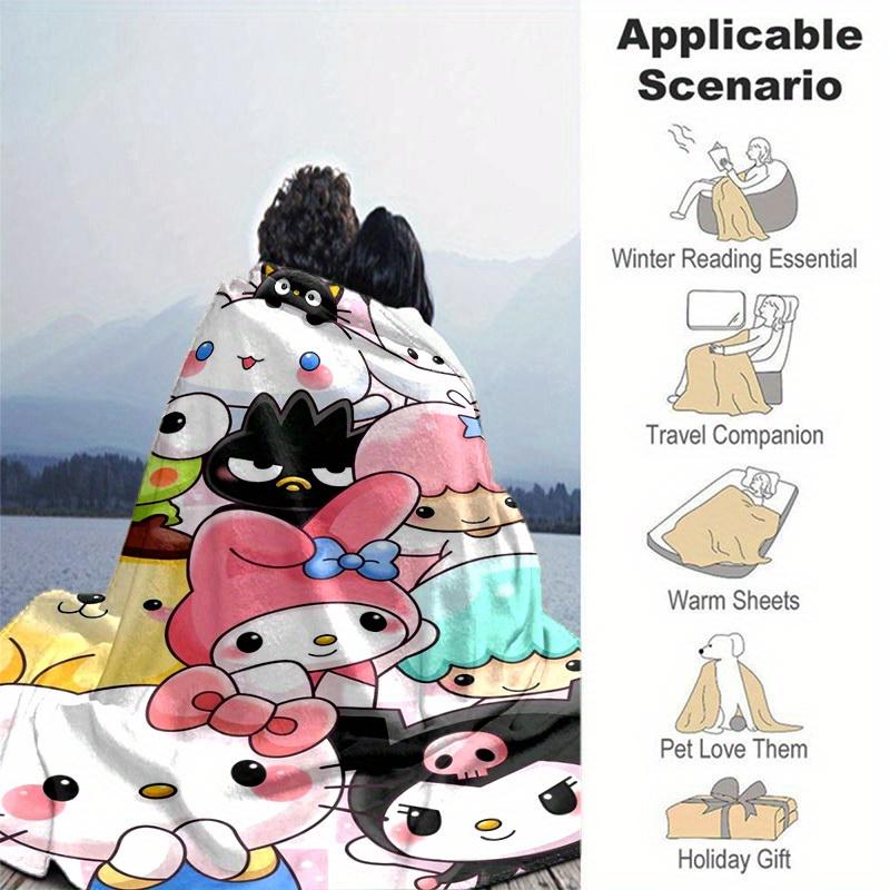 1pc. Cute Cartoon Characters Plush Blanket - Perfect for Home, Office, Outdoor Use, Gift Idea, Suitable for Al
