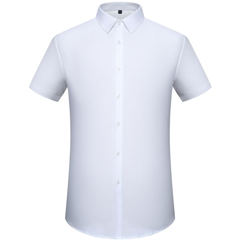 

Classic Style Men s Solid Color Short Sleeve Button Up Lapel Shirt, Casual Chic Summer Tops For Office Casual Outdoors Wear 39 білий