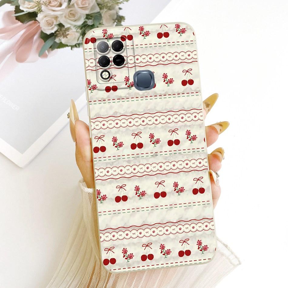 For Infinix Hot 10T 10S NFC 10i X659B X658E X689 X689C Cute Cat Flower Butterfly Cartoon Shockproof Soft Silicone Phone Case