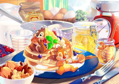 Tenyo In 108 Piece Jigsaw Puzzle Disney Chip Dale Sweet Temptation Comes with Glue and Spatula Service Card Included [Made Japan] & (18.2x25.7cm)