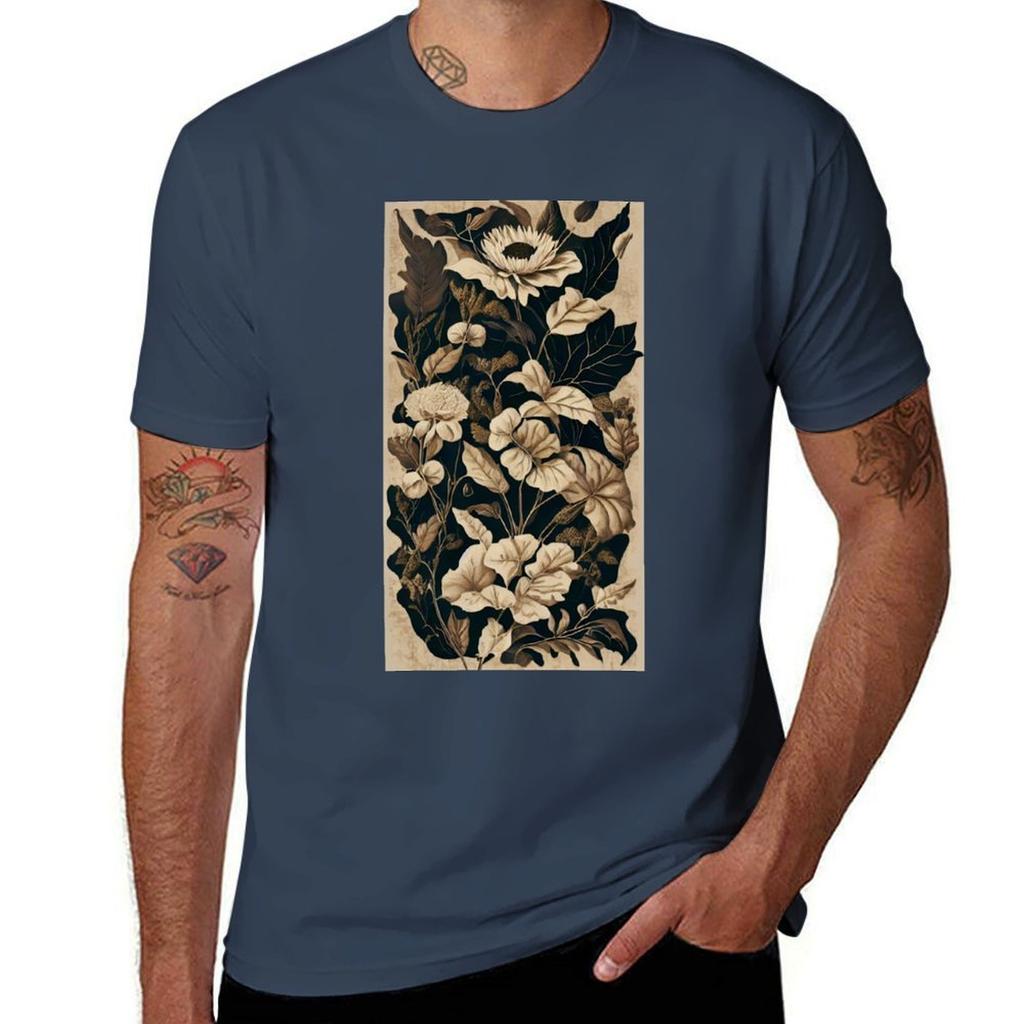 Dark And Dreamy Botanicals Tshirt T Shirts Cotton 100 Unisex T Shirts For Unisex Casual Tshirt