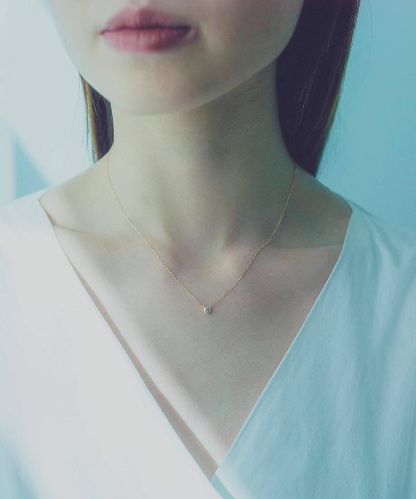 Ete K18 Diamond Necklace FREE Yellow Gold (ete) 0.1ct "Bright" 260845-660845