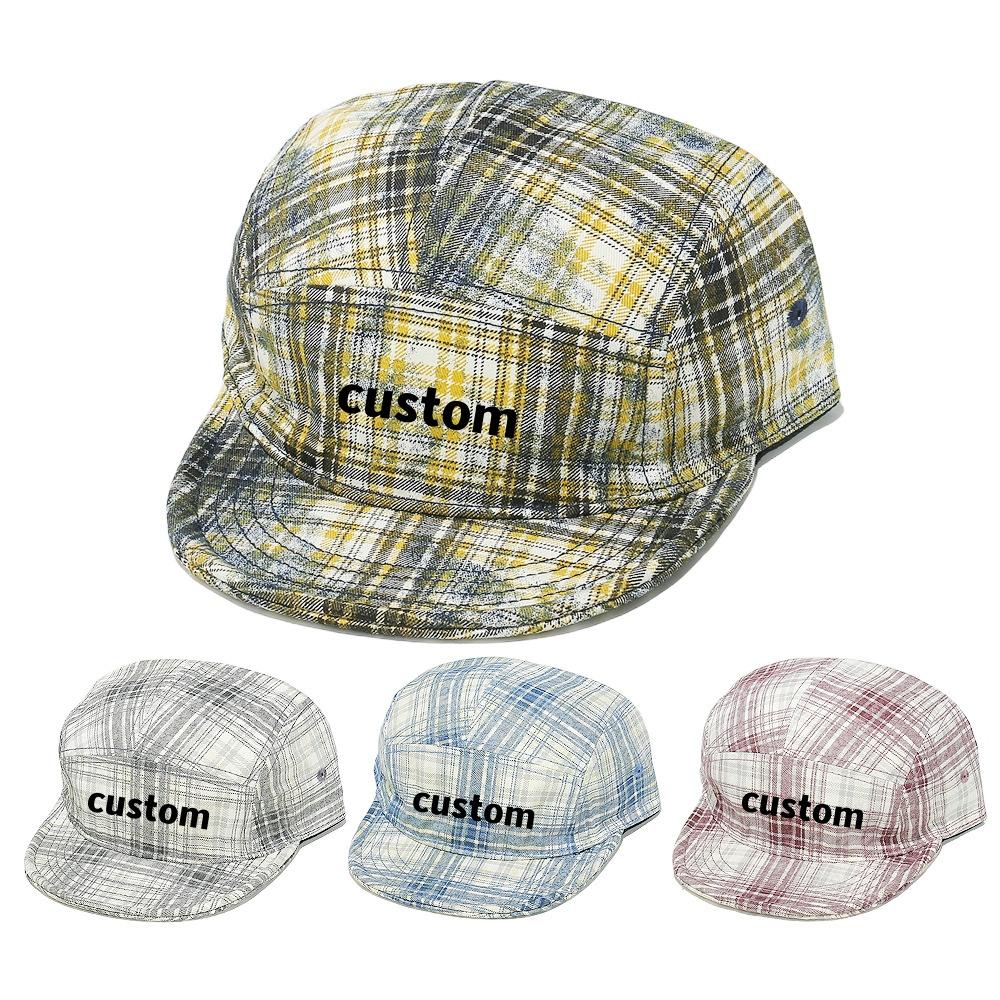 Retro Plaid Letter Solid Baseball Hats New Men Women Sunshade Short Flat Eave Versatile Personal Fashion Color Block Peaked Caps