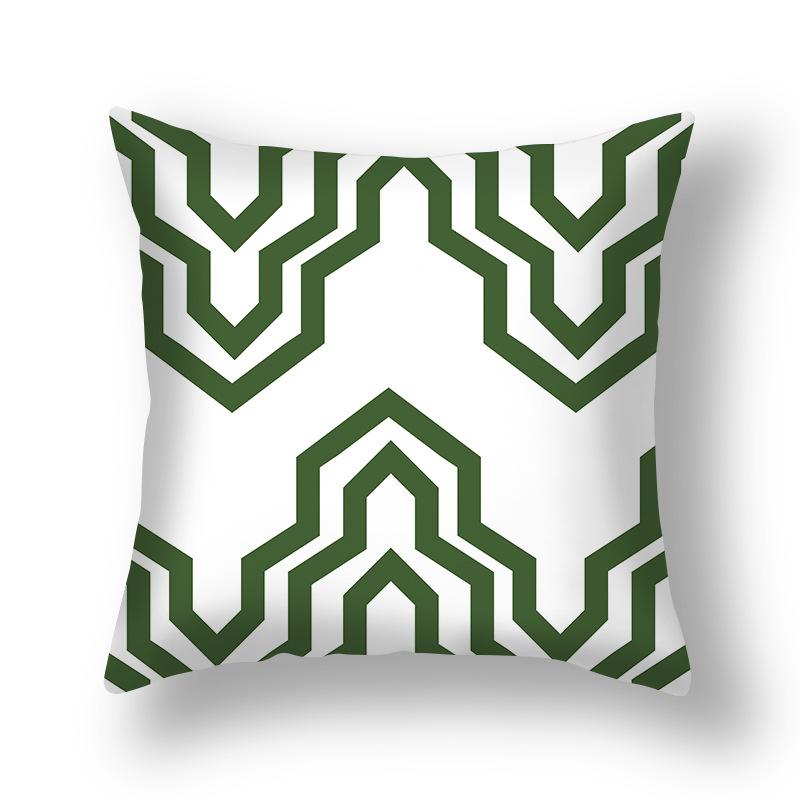 Nordic Delicate Fresh Green Pillowcase Living Room Home Decoration Outdoor Geometric Cushion Cover Simple Ins Pillow Case
