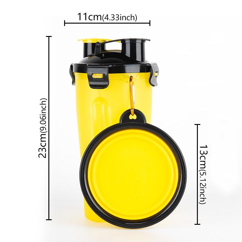 Dog Travel Water Bottle Bowls 2 in 1 Pet Food Container with Collapsible Portable Dog Food Bowl Outdoor Water Bowls for Pet Cat