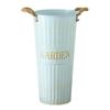 Deep Bucket Vase Galvanized Iron Flower Bucket with Rope Handles Retro Farmhouse Vase for Home Flower Arrangement
