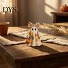 Desktop Haunted House Accents Patchwork Halloween Wooden Flat Ornaments, Skeleton Pumpkin Mummy Festival Showcase Ornaments Ghost Tabletop Decor,
