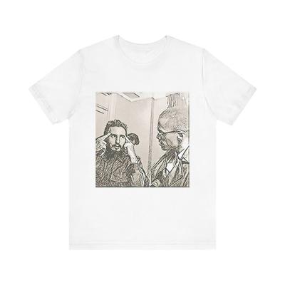 T-shirt Unisex a Manica Corta Girocollo con Stampa Grafica Fidel Castro Malcolm X NUOVA