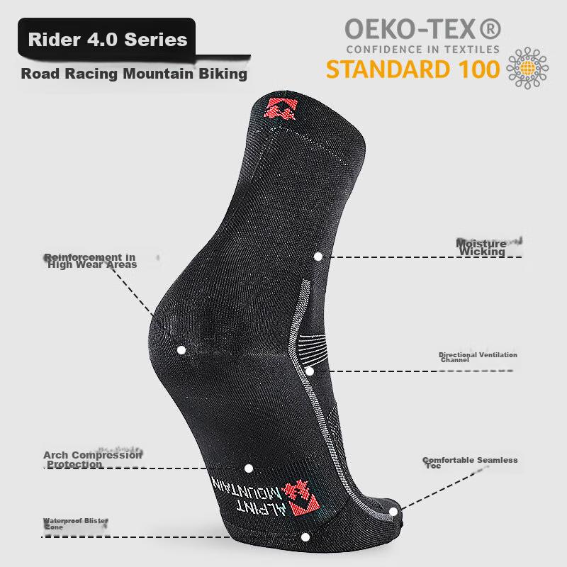 ALPINT MOUNTAIN Professional Mid-Calf Cycling Socks for Men, Sports Socks, Hiking Socks, Running Socks, Basketball Socks, Breathable