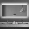 European-Style LED Square Bathroom Mirror with Touchscreen, Anti-Fog, Bluetooth, and Induction Features