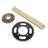 420 Chain Sprocket Kit Steel 96 Links Chain 35T Rear Sprocket Toothless Freewheel Set for DIY Cycles