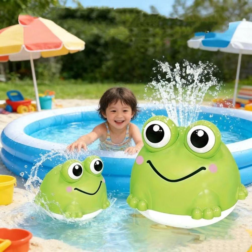LED Light Frogs Baby Bath Toy Automatic Water Sprayer Water Sprinkler Bath Toy Bath Time