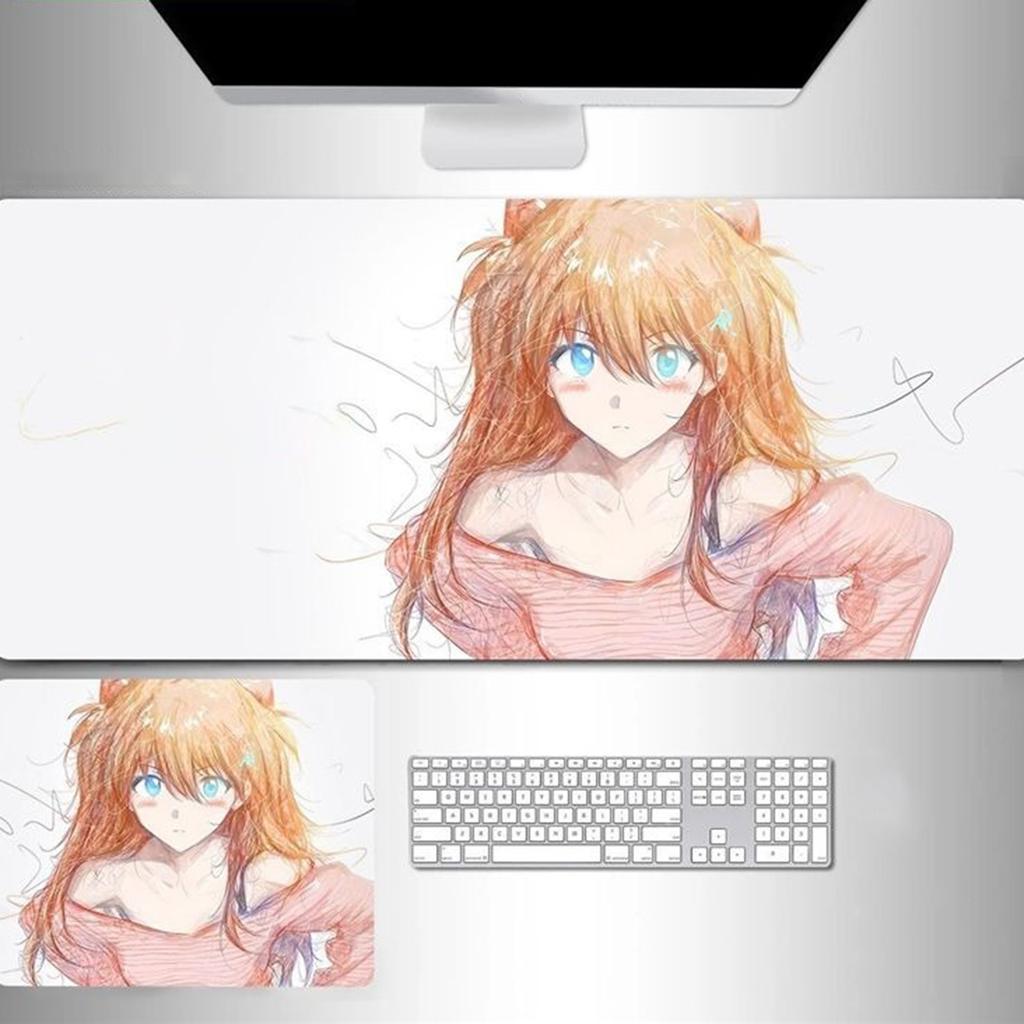 Line Art Anime Oversized Mouse Pad Twodimensional Office Desktop Nonslip Mat Esports Gaming Computer Keyboard Mat