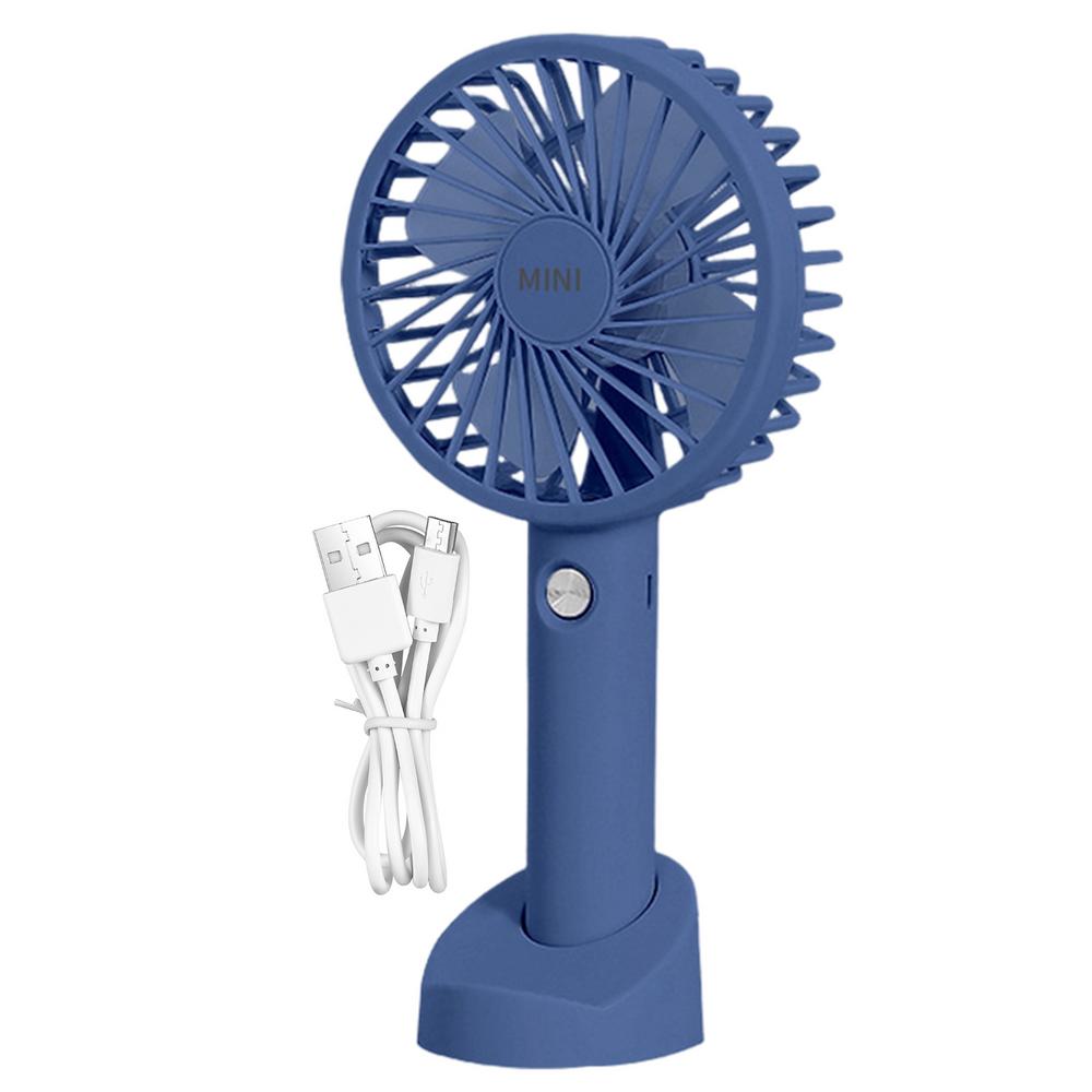 Portable Rechargeable Mini Fan Handheld Fans With Base Summer Outdoor 3 Speed Adjustable Cooling Fan With Phone Holder