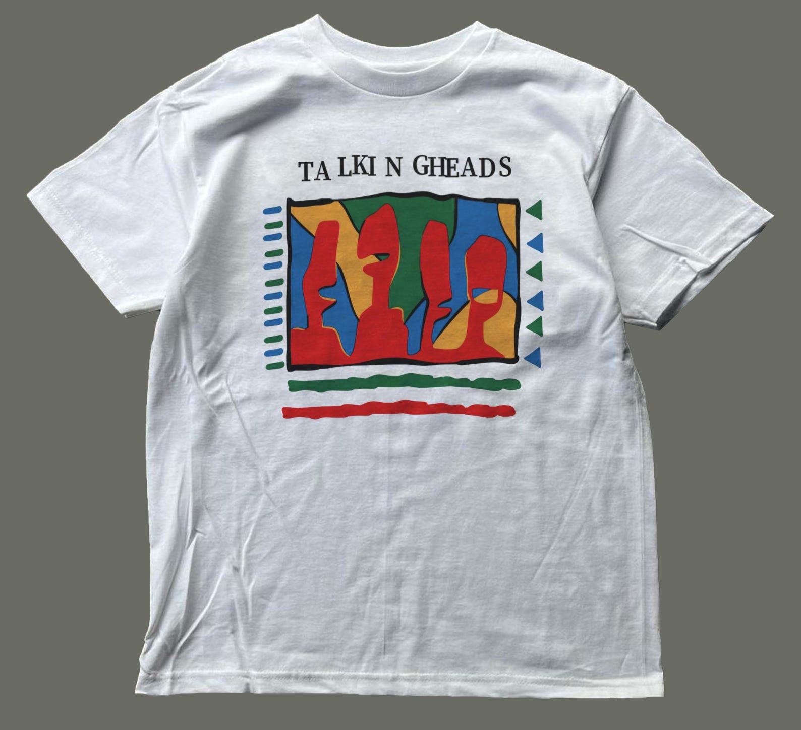 Talking Heads White Tee,unisex,graphic tee 3XL
