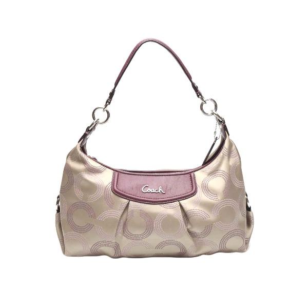 

COACH Op art Handbag leather Brown Women F20031 Used
