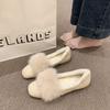 2026 New Spring Fur Lining Women Slip On Loafer Shoes Comfort Round Toe Cotton Shoes Street Style Outdoor Dress Flats Shoes