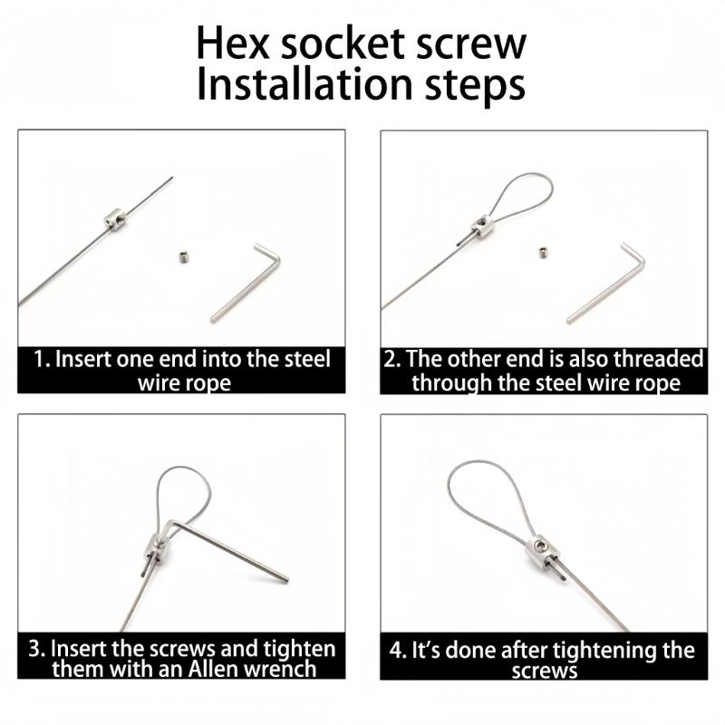 Adjustable Length Steel Cable Fastener Cable Hanging Clip Outdoor Hardware Tool for Multiple Diameter Steel Cables