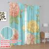 2pcs 2D Flat Printing Drapes Vintage Floral Rose Digital Printed Polyester Drapes Festive Curtains Use for Photo Booths &