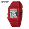 Sanda Lightweight Minimalist Sports Watch: Multi-functional Square Electronic Wristwatch for Men and Women