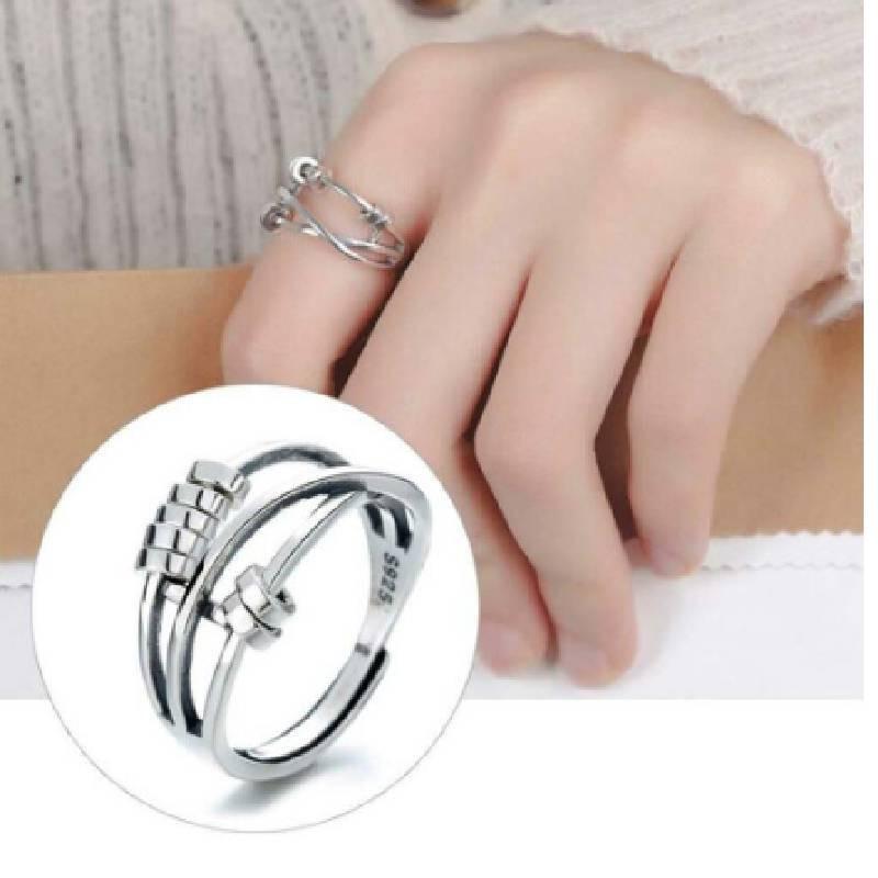 Ring Bead Silver Stress Relief Anxiety Transfer Bead Fashion Accessory Women