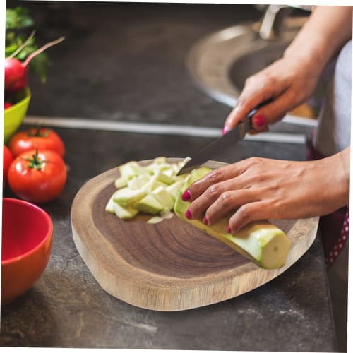 Anneome 1 Wooden Cutting Board, Round Cutting Board for Pork, Cheese, Bread, Kitchen Cutting Board, Tray, Vegetable Chopping Board, Fruit Cutting Boar
