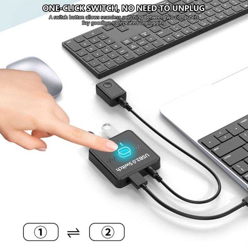 USB3.0 Umschalter 2 Computer teilen Tastatur und Maus Drucker Scanner Webcam 2 in 1 Out/1 in 2 Out USB Umschalter Splitter