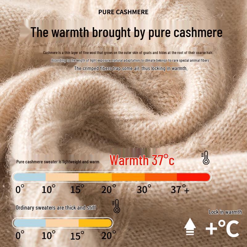 Hengyuanxiang Men's Pure Cashmere Pullover Sweater