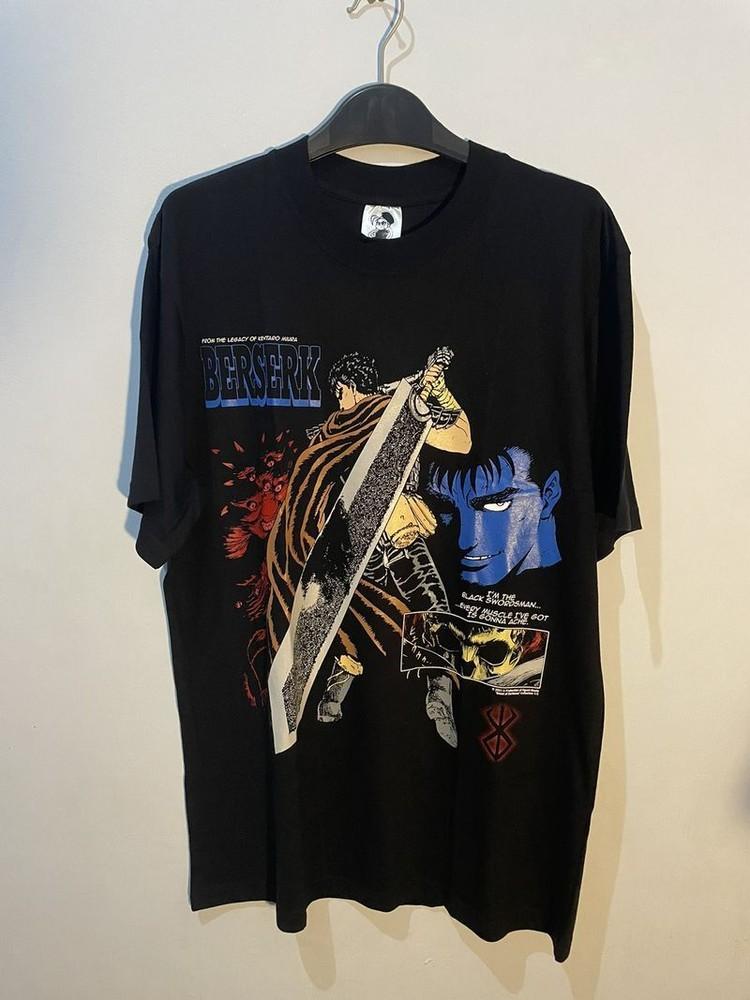 

Vintage 90#039s Berserk Guts Anime Black Short Sleeve Unisex Tshirt Reprint KH11898 Unisex T-Shirt XXXXL