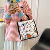 Japanese cute canvas bag bunny printed cartoon less tutoring bag go out hand carry bento bag wholesale