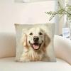 1Pc Vintage Oil Painting Golden Retriever Throw Pillow Cover,Suitable For Sofa,Bedroom,Living Room,A Warm Gift For Dog Lovers