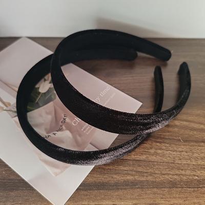 2 peças Tiara Retrô de Veludo Preto Europeia e Americana para Mulheres Meninas Faixas de Cabelo Tiara Elegante para Festa de Feriado Acessórios de Cabelo