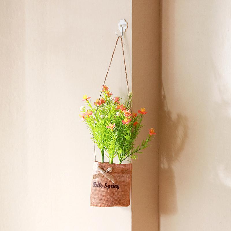 1Pc Potted Plant Northern Europe Simulated Flower Holiday Gifts Weave Modern Simplicity Hangings Home Decoration Plastic