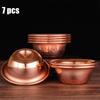 7 Stück Reine Kupfer Opfer Schale Messing Glückverheißendes Glänzen Tibetische Schale 11cm Heiliges Wasser Gefäß Buddhistische Untertasse Haus Geschenk Dekorativ