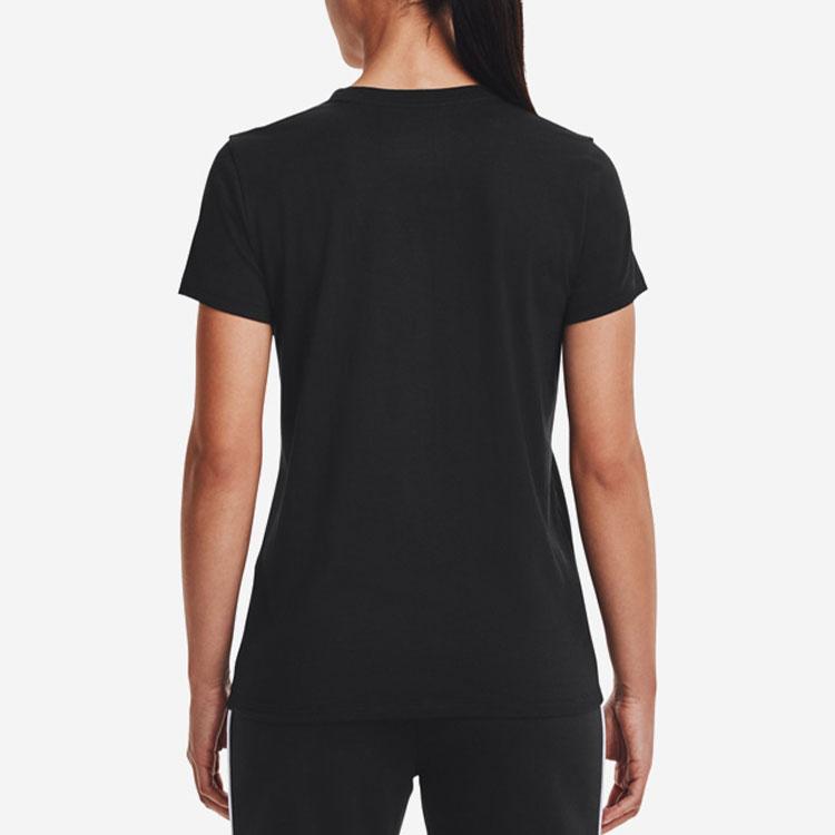 Under Armour Training Sports Casual Breathable Straight T-Shirt Women Tops Black 1356305-002