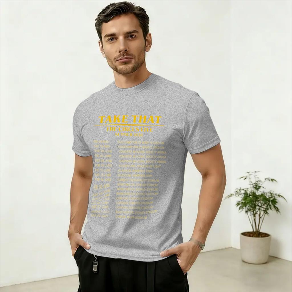Take That The Circus Live 2026 Unisexs T Shirt Vintage Tee Shirt Short Sleeve Round Collar TShirt Cotton Graphic Clothes