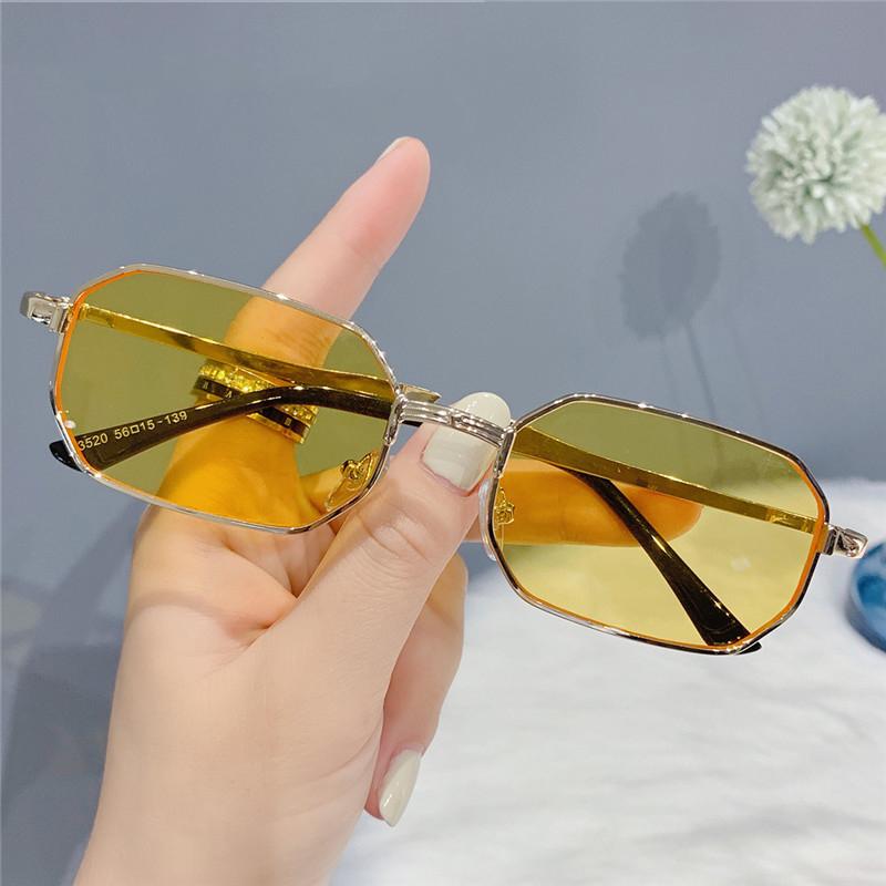 Narrow Sunglasses for Men Fashion Rectangle for Women Metal Luxury Brand Classic Sun Glasses
