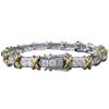 Xiancan Jewelry S925 Silver Gold-Plated XO Diamond Two-Tone Bracelet - Retro European & American Style