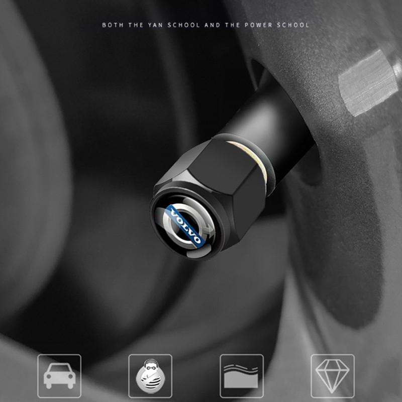 4pcs Metal Car Wheel Tire Valve Caps Stem Case Covers For Volvo XC40 XC90 V40 V90 V60 XC60 S80 S60 S90 XC70 Rdesign Accessories