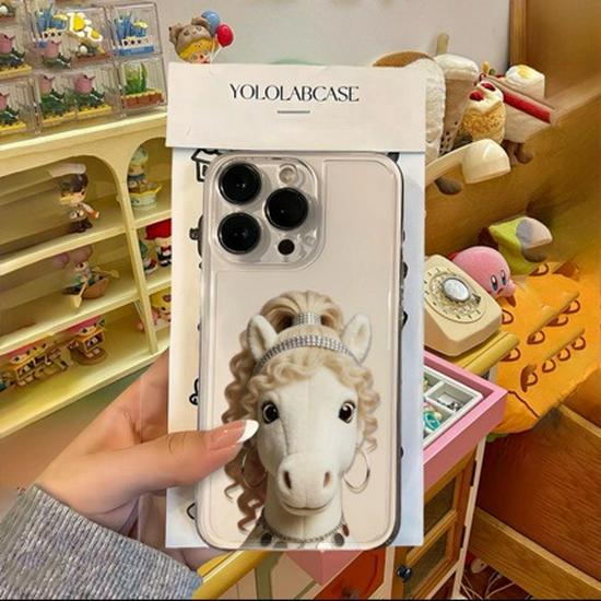 Abstract Year of the Horse Transparent Phone Case for iPhone 8 Plus/XS/XR/11/12/13/14/15/16/17