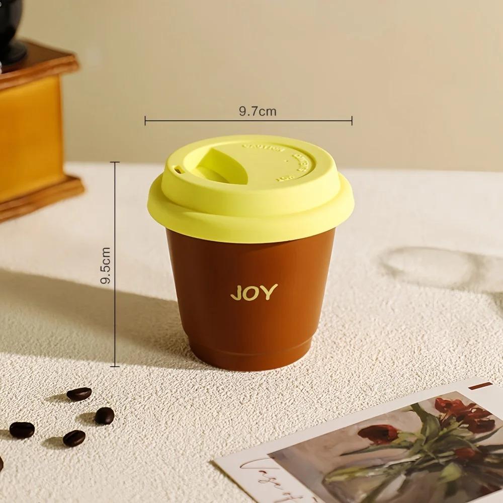 

250 мл керамическая кофейная кружка с силиконовой крышкой, прямое питье, симпатичная портативная чайная чашка, внешний вид, высокое качество, наружная чашка коричневый
