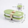 Oval Divided Bento Box With Sauce Box Sealed 304 Stainless Steel Lunch Box Microwave Safe Fruit Salad Food Container For Student