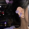 Round Ear Clip Earrings Resin No Piercing Earrings Fashion C Shape Ear Cuff  Festival