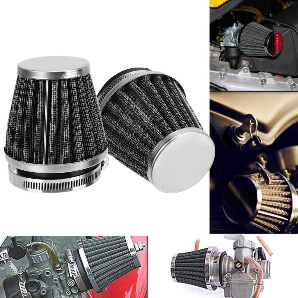 2 Piece Set of 2 Power Filters for Motorcycles Universal Motorcycle Carbon Style Air