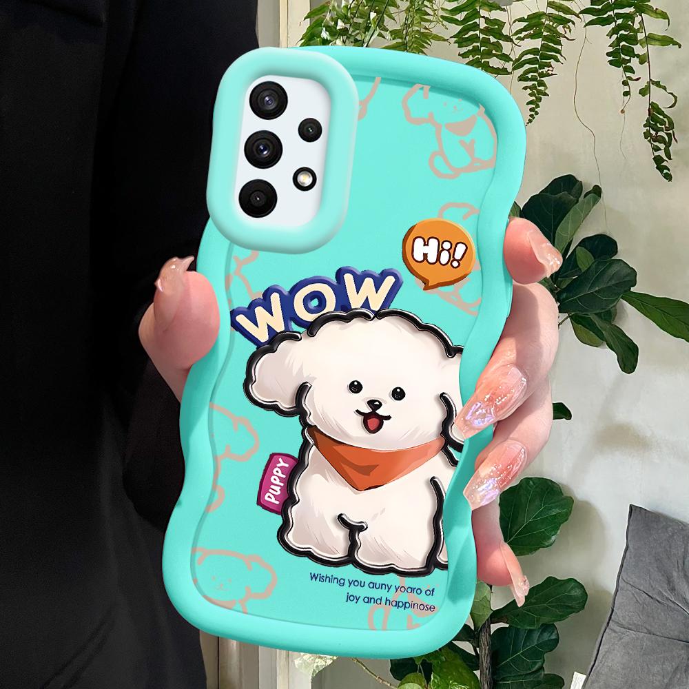 

Окрашенный узор Big Wave Edge Мягкий силиконовый материал Macaron чехол для телефона противоударный защитный резиновый чехол для Samsung Xiaomi Poco Redmi Samsung S24 FE синий